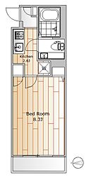 クレール学芸大 1Kの間取図画像