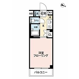 ルーブル学芸大学 1Kの間取図画像