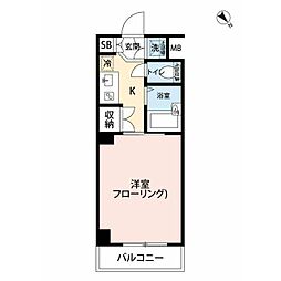 ルーブル学芸大学 1Kの間取図画像