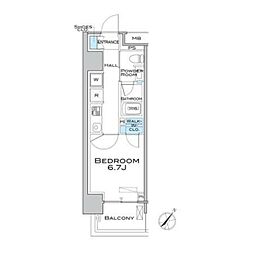 MFPRコート武蔵小山 1Kの間取図画像