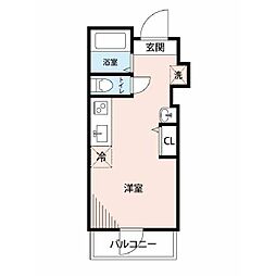 グランクオール大崎 ワンルームの間取図画像