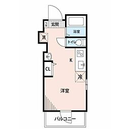 グランクオール大崎 ワンルームの間取図画像