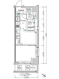 XEBEC長原 1DKの間取図画像