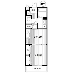 アマルフィ 1DKの間取図画像