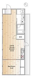 モーメンタム 1LDKの間取図画像
