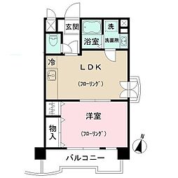 柿ノ木坂スカイパレス 1LDKの間取図画像