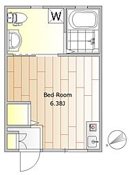 Hidden　Island 1階ワンルームの間取り