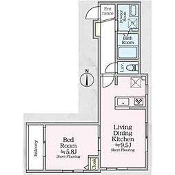 コリーナ　アルタ 2階1LDKの間取り