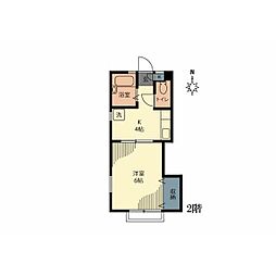ときわ荘 1Kの間取図画像