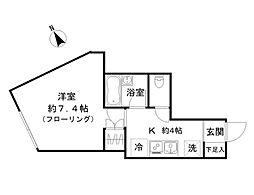 エスパス自由が丘 1階1Kの間取り