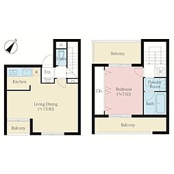 世田谷区下馬5丁目マンション 1LDKの間取図画像