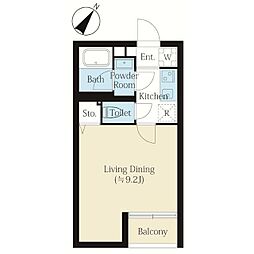 世田谷区下馬5丁目マンション 1Kの間取図画像