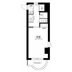 サンシティ祐天寺1 ワンルームの間取図画像