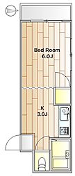 メゾンクボタ 1Kの間取図画像