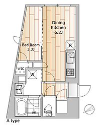 IPSE中目黒 1DKの間取図画像