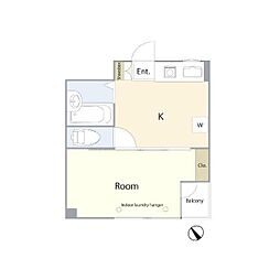 広瀬ビル 1Kの間取図画像