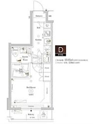 AXAS武蔵小山アジールコート 1Kの間取図画像