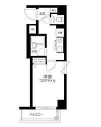 パークウェル目黒本町 1Kの間取図画像