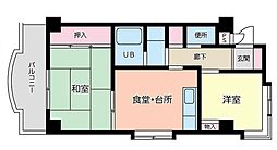 ヒカリマンションパート1 2DKの間取図画像