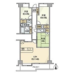 LakeHills洗足公園 3LDKの間取図画像