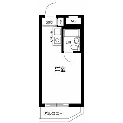 ロータリー祐天寺第1 ワンルームの間取図画像