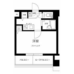 プレール天王洲アイル弐番館 1Kの間取図画像