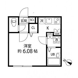 Branche大森山王 ワンルームの間取図画像