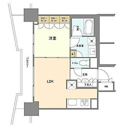 LaSante五反田 1LDKの間取図画像