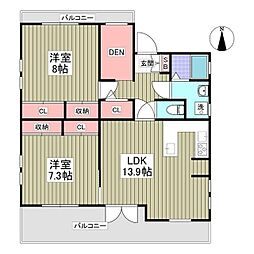 ルナアイワン 2LDKの間取図画像