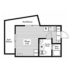 アルトゥーラ大崎 ワンルームの間取図画像