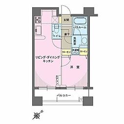 ヒルレジデンス大崎 1LDKの間取図画像