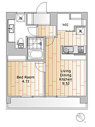 西小山ハイツ 1LDKの間取図画像