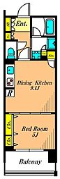 グレイスコート大森海岸 1DKの間取図画像
