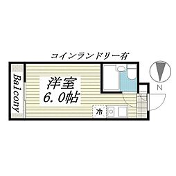 レジダンスイン・目黒 ワンルームの間取図画像