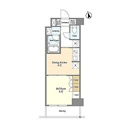 ARKMARKMAGOME 1DKの間取図画像