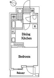 シティプラザ東嶺町 1DKの間取図画像