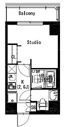 エスティメゾン戸越 1Kの間取図画像