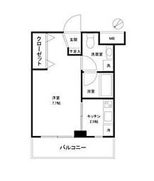 レグラス大岡山 1Kの間取図画像