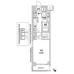 エミネンスガーデン鵜の木 1Kの間取図画像