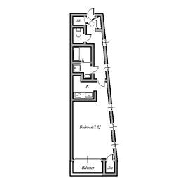 上池台ゼルコバマンション 1Kの間取図画像