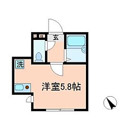 テラス久が原 ワンルームの間取図画像