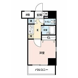 スカイコート・ヴィーダ五反田ウエスト 1Kの間取図画像