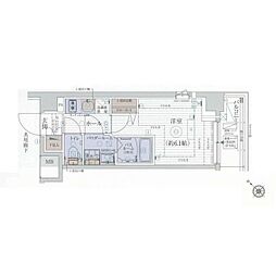 エステムプラザ品川西小山 1Kの間取図画像