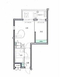 ラナイコート1596 1LDKの間取図画像