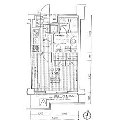 日神デュオステージ仲池上 1Kの間取図画像