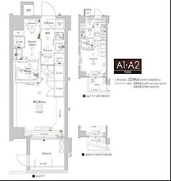 AXAS武蔵小山アジールコート 1Kの間取図画像