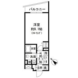 コンポジット南雪谷 1Kの間取図画像