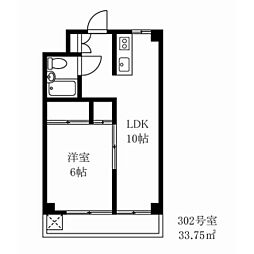 三益ビル 1LDKの間取図画像