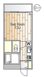 第7三井ビル ワンルームの間取図画像