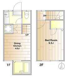 ビーンズハウス自由ヶ丘 1DKの間取図画像